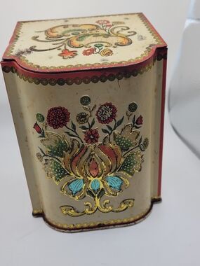 Vintage Mid Century Baret Ware Hinged Tin Box Made in England Tea Box